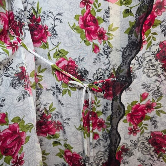 Vintage Seductivewear by Cinema Etoile Floral Lace Robe S - Picture 7 of 14